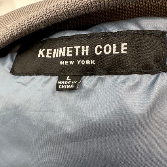 Kenneth Cole Jacket NY Quilted Puffer  WMNS L Gray Long Coat Full Zip Winterwear - Picture 8 of 10
